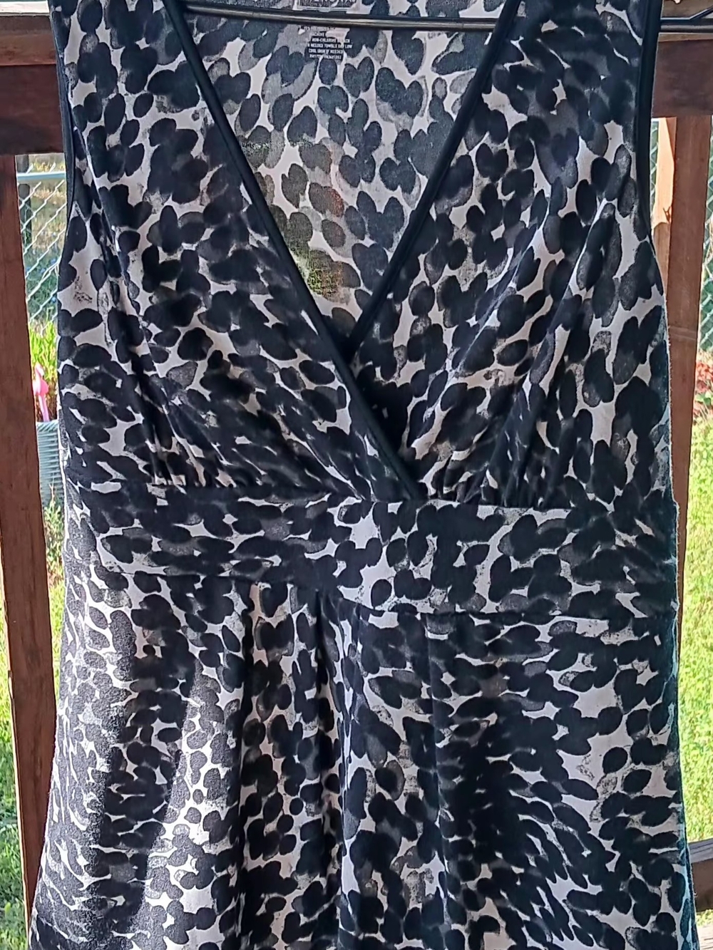 Merona Black and White Leopard Print Tank Top
